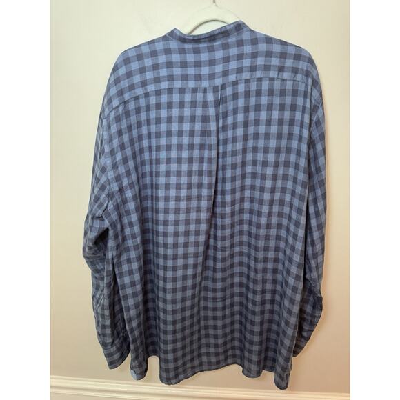 FYNCH-HATTON Men's LINEN Button Down Shirt Blue Black Size XX LARGE - Picture 2 of 11